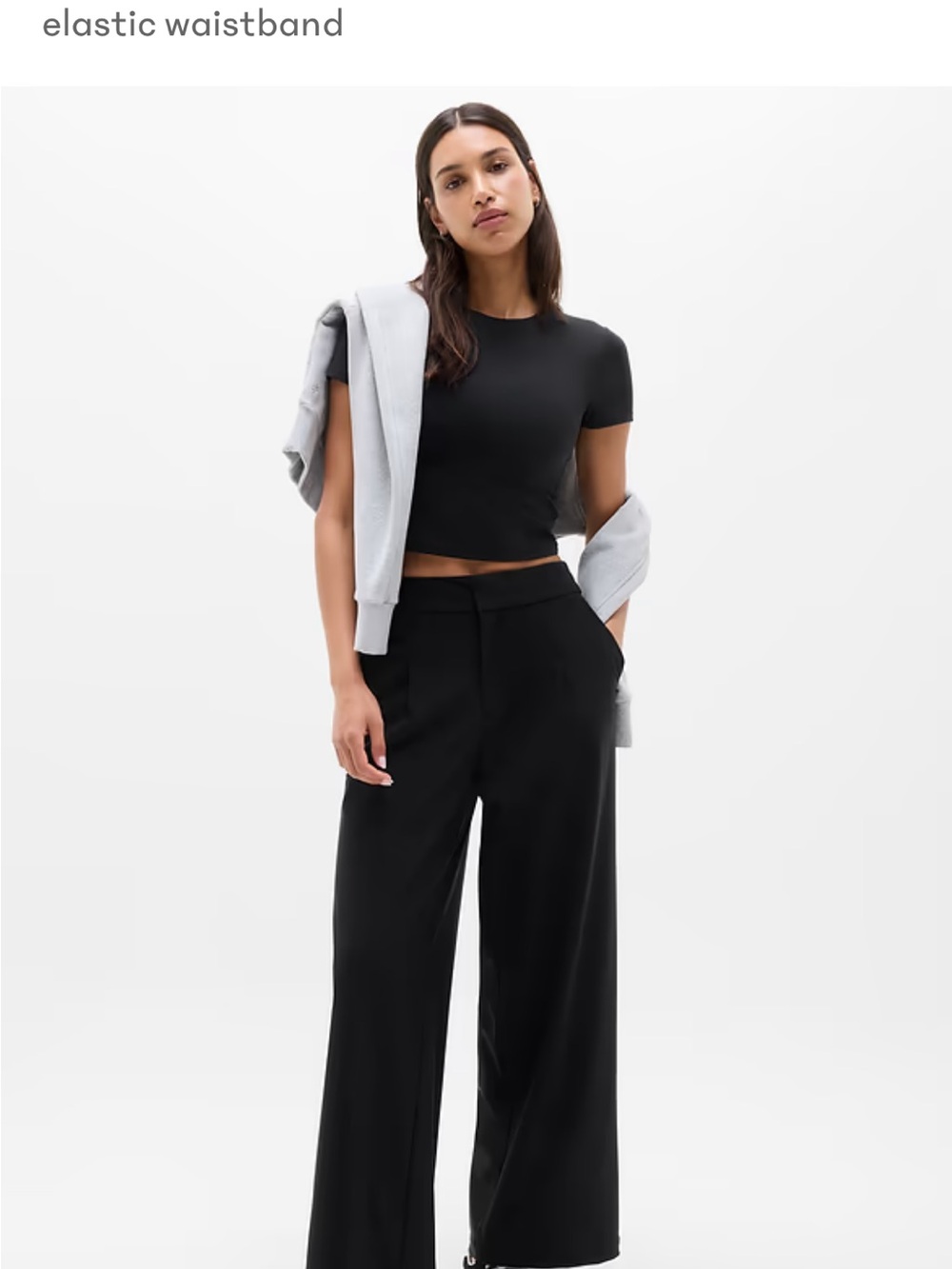 Athleta Black Wide-Leg High-Rise Pants